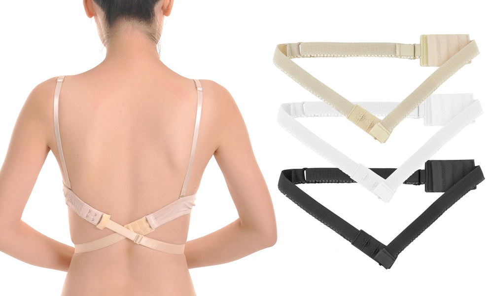Women's Adjustable Low Back Bra Converter Straps 2 Hooks(pack Of 3